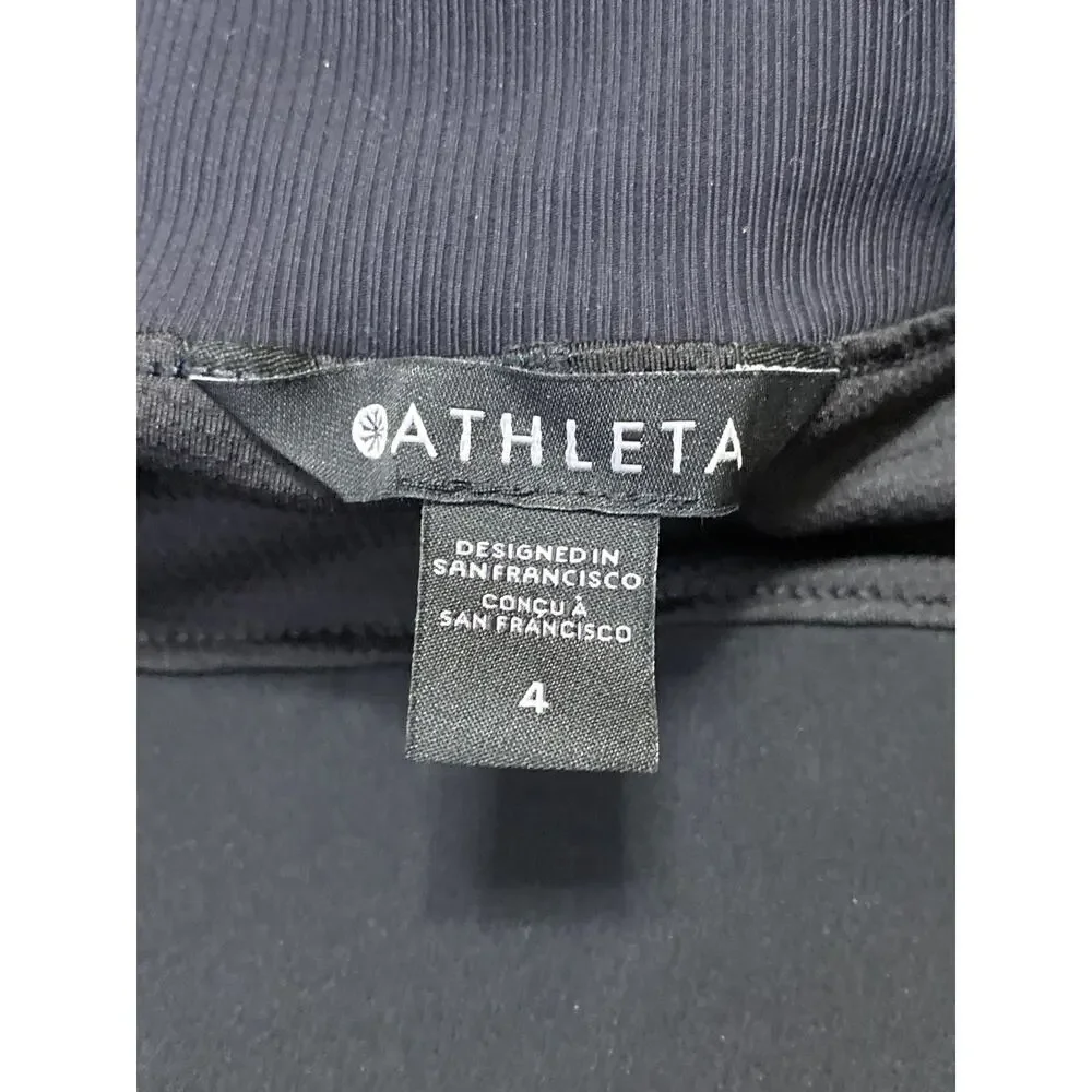 Athleta Women's Black Elastic High Waist Athletic Activewear Mini A-Line Skirt 4